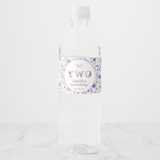 Twee Wild 2e Verjaardag Waterfles Labels Etiket (Voorkant)