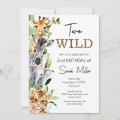 Twee Wild 2e Verjaardagsfeestuitnodiging Kaart (Voorkant)