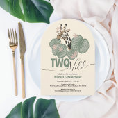Twee Wild Arch Giraffe Dier 2e Verjaardagsfeest Kaart