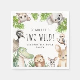 Twee wild! Australisch Dieren Verjaardagsfeestje Servet