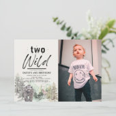 Twee Wild Beer Forest Mountain 2e verjaardag foto Kaart (Staand voorkant)