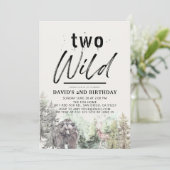 Twee Wild Beer Forest Mountain Boy 2e verjaardag Kaart (Staand voorkant)