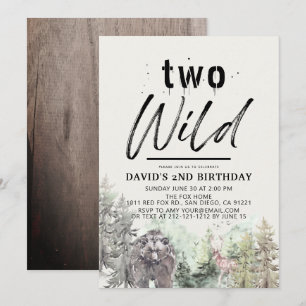 Twee Wild Beer Forest Mountain Boy 2e verjaardag Kaart