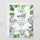 Twee Wild Birthday Gold Safari Oerwoud Animals Par Kaart (Voorkant)