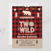 Twee Wild Birthday Invitation Lumberjack Two Wild Kaart (Voorkant)