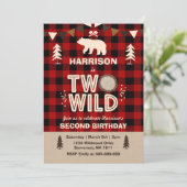 Twee Wild Birthday Invitation Lumberjack Two Wild Kaart (Staand voorkant)