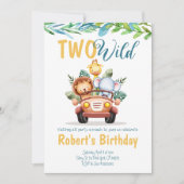 Twee Wild Boy Safari Birthday Uitnodiging (Voorkant)