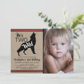 Twee Wild Boys Foto 2e Birthday Party Kaart (Staand voorkant)
