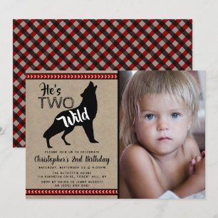 Twee Wild Boys Foto 2e Birthday Party Kaart