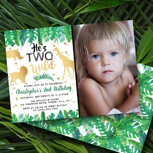 Twee Wild Boys Foto Tweede Dag Uitnodigingen