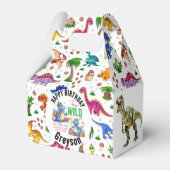 Twee Wild Dino Party Boy Dinosaurus 2e Verjaardag Bedankdoosjes (Voorkant Zijde)