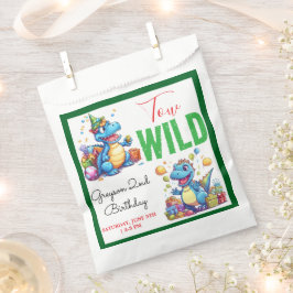 Twee Wild Dino Party Boy Dinosaurus 2e Verjaardag Bedankzakje