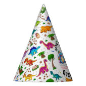 Twee Wild Dino Party Boy Dinosaurus 2e Verjaardag Feesthoedjes (Links)