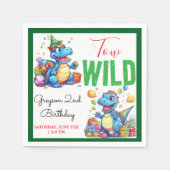 Twee Wild Dino Party Boy Dinosaurus 2e Verjaardag Servet (Voorkant)