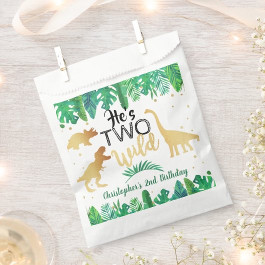 Twee Wild Dinosaur Boys 2e verjaardag Bedankzakje (Geknipt)