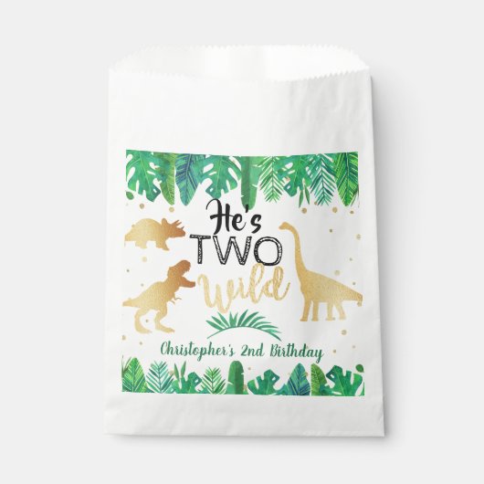 Twee Wild Dinosaur Boys 2e verjaardag Bedankzakje (Voorkant)