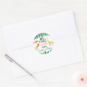 Twee Wild Dinosaur Boys 2e verjaardag Favor Ronde Sticker (Envelop)