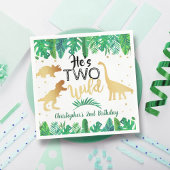 Twee Wild Dinosaur Boys 2e verjaardag Servet