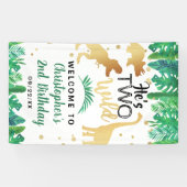 Twee Wild Dinosaur Boys 2e verjaardag Spandoek (Horizontaal)