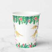 Twee Wild Dinosaur Girls 2e verjaardag Papieren Bekers (Rechts)