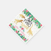 Twee Wild Dinosaur Girls 2e verjaardag Servet (Hoek)