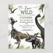 Twee Wild Dinosaur Tyrannosaurus Raptor Birthday (Voorkant)