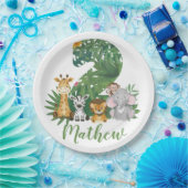 Twee Wild Eén 2e verjaardag Oerwoud Safari Papieren Bordje (Feest)