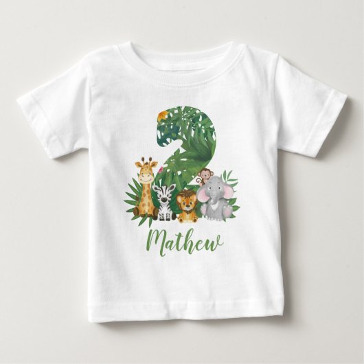 Twee Wild Eén 2e verjaardag Oerwoud Safari T-shirt (Voorkant)