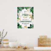 Twee Wild Jungler kinder 2e Verjaardagsfeestje Wel Poster (Keuken)