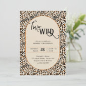 Twee Wild Leopard Print Neutraal 2e Verjaardag Kaart (Staand voorkant)
