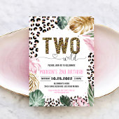 Twee Wild Leopard Print Oerwoud Verjaardag Kaart