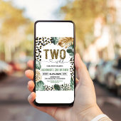 Twee Wild Leopard Print Oerwoud Verjaardag Kaart