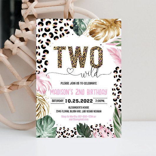 Twee Wild Leopard Print Oerwoud Verjaardag Kaart