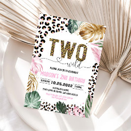 Twee Wild Leopard Print Oerwoud Verjaardag Kaart