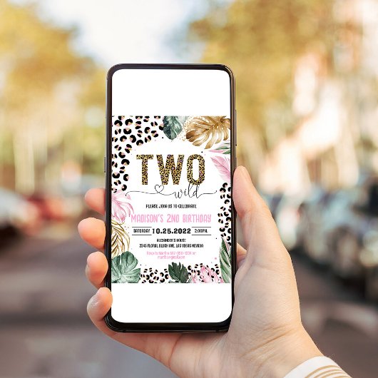 Twee Wild Leopard Print Oerwoud Verjaardag Kaart