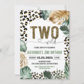 Twee Wild Leopard Print Oerwoud Verjaardag Kaart (Voorkant)