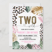 Twee Wild Leopard Print Oerwoud Verjaardag Kaart (Voorkant)