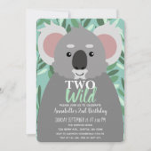 Twee Wild Leuke Koala Kinder Tweede Verjaardag Kaart (Voorkant)