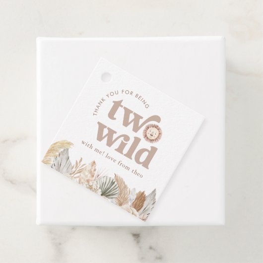 Twee Wild Lion verjaardagsplein bedankt Bedankjes Labels (In situ)