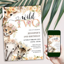 Twee Wild | Meisje Safari Oerwoud 2e Verjaardag