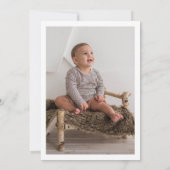 Twee Wild Neutral Leaves Foto Birthday Uitnodiging (Achterkant)