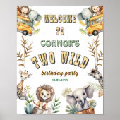 Twee Wild oerwoud eerste verjaardagsfeest Welkomst Poster (Voorkant)