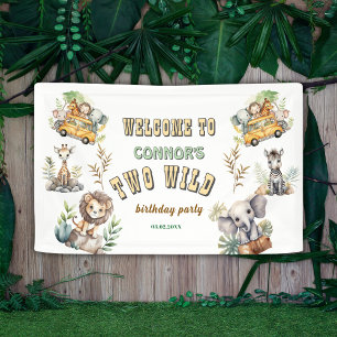 Twee Wild oerwoud safari 2e verjaardag Banner