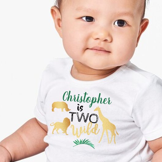 Twee Wild Oerwoud Safari Boys 2e Verjaardag Kinder Shirts