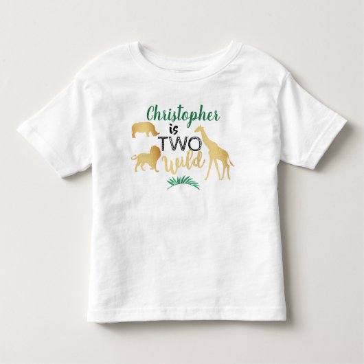 Twee Wild Oerwoud Safari Boys 2e Verjaardag Kinder Shirts (Voorkant)