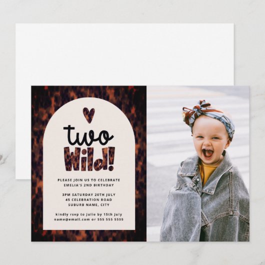 Twee Wild Oerwoud Tortoiseshell Foto 1st Birthday Kaart (Voorkant / Achterkant)