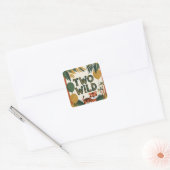 Twee Wild Oerwoud verjaardagsfeestje thema Vierkante Sticker (Envelop)