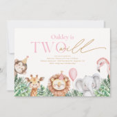 Twee Wild Party Animal Verjaardag Uitnodigingen (Voorkant)