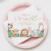 Twee Wild Party Animal Verjaardag Uitnodigingen