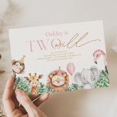 Twee Wild Party Animal Verjaardag Uitnodigingen